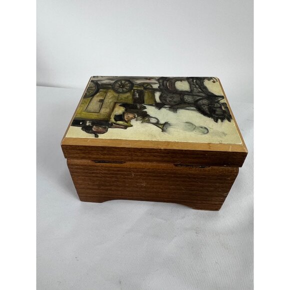 VTG Hummel Wood Music Box Edelweiss Swiss Movement The Mail is Here - Picture 4 of 9